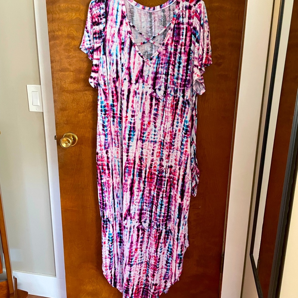 Lane Bryant Tie Dye maxi dress swim cover-up
